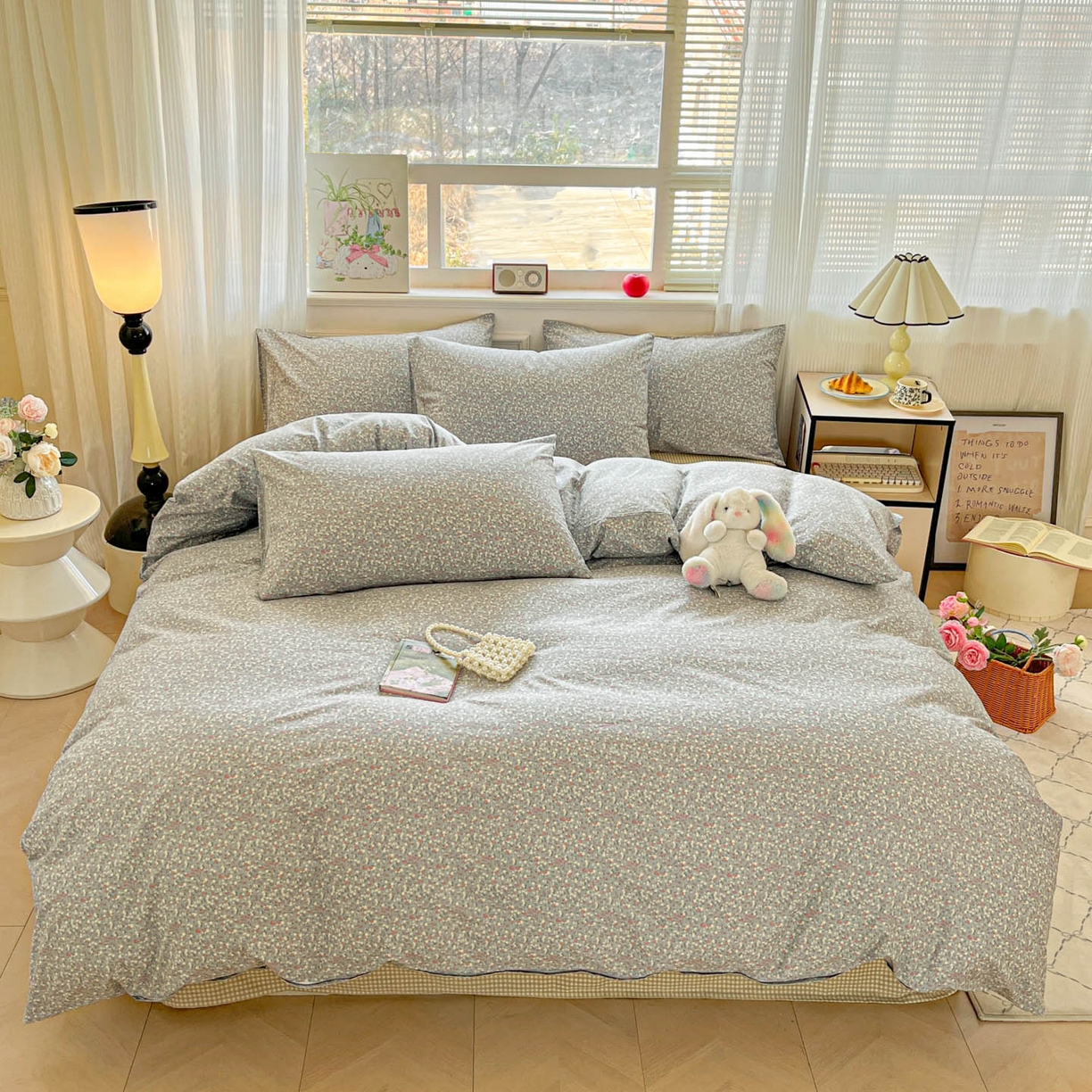 91家纺网 家纺一手货源 找家纺 柠馨 2026新款13372全棉纯棉印花四件套-薇丽 薇丽-沧澜