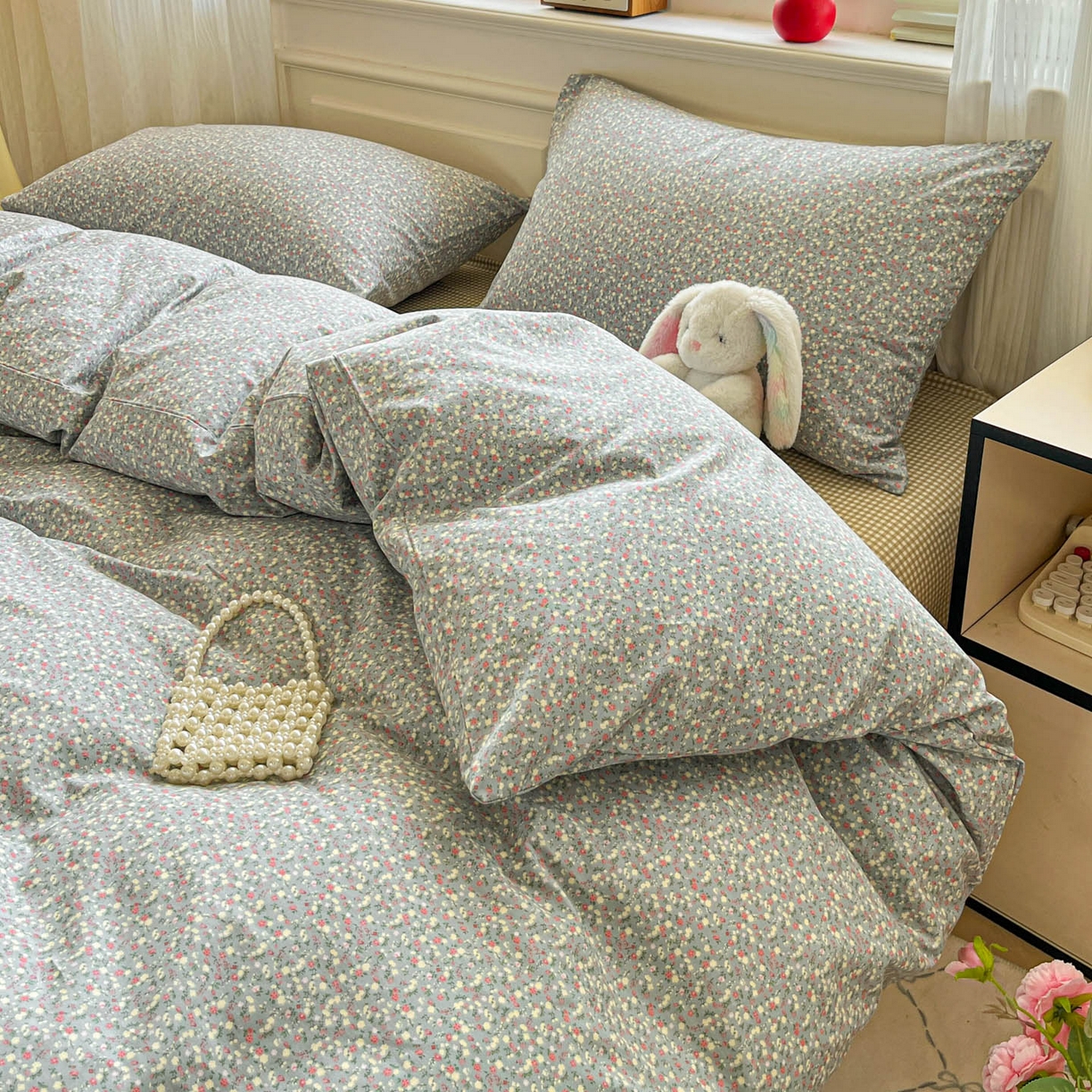 91家纺网 家纺一手货源 找家纺 柠馨 2026新款13372全棉纯棉印花四件套-薇丽 薇丽-沧澜