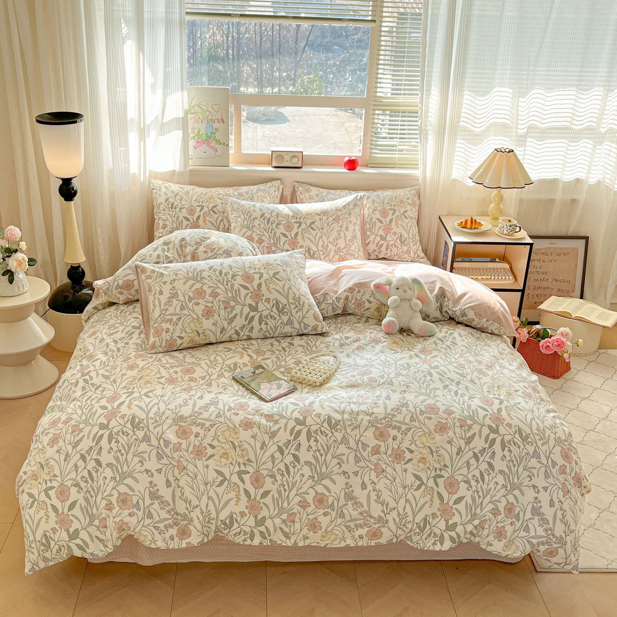 91家纺网 家纺一手货源 找家纺 柠馨 2026新款13372全棉纯棉印花四件套-薇丽 薇丽-春娆