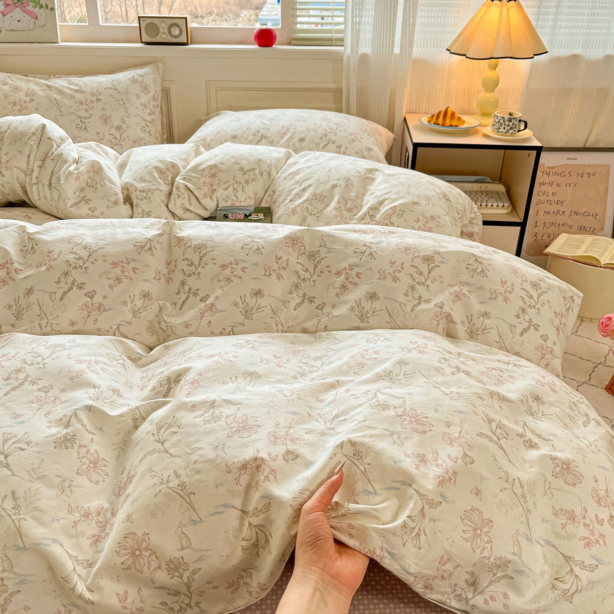 91家纺网 家纺一手货源 找家纺 柠馨 2026新款13372全棉纯棉印花四件套-薇丽 薇丽-纯真-粉