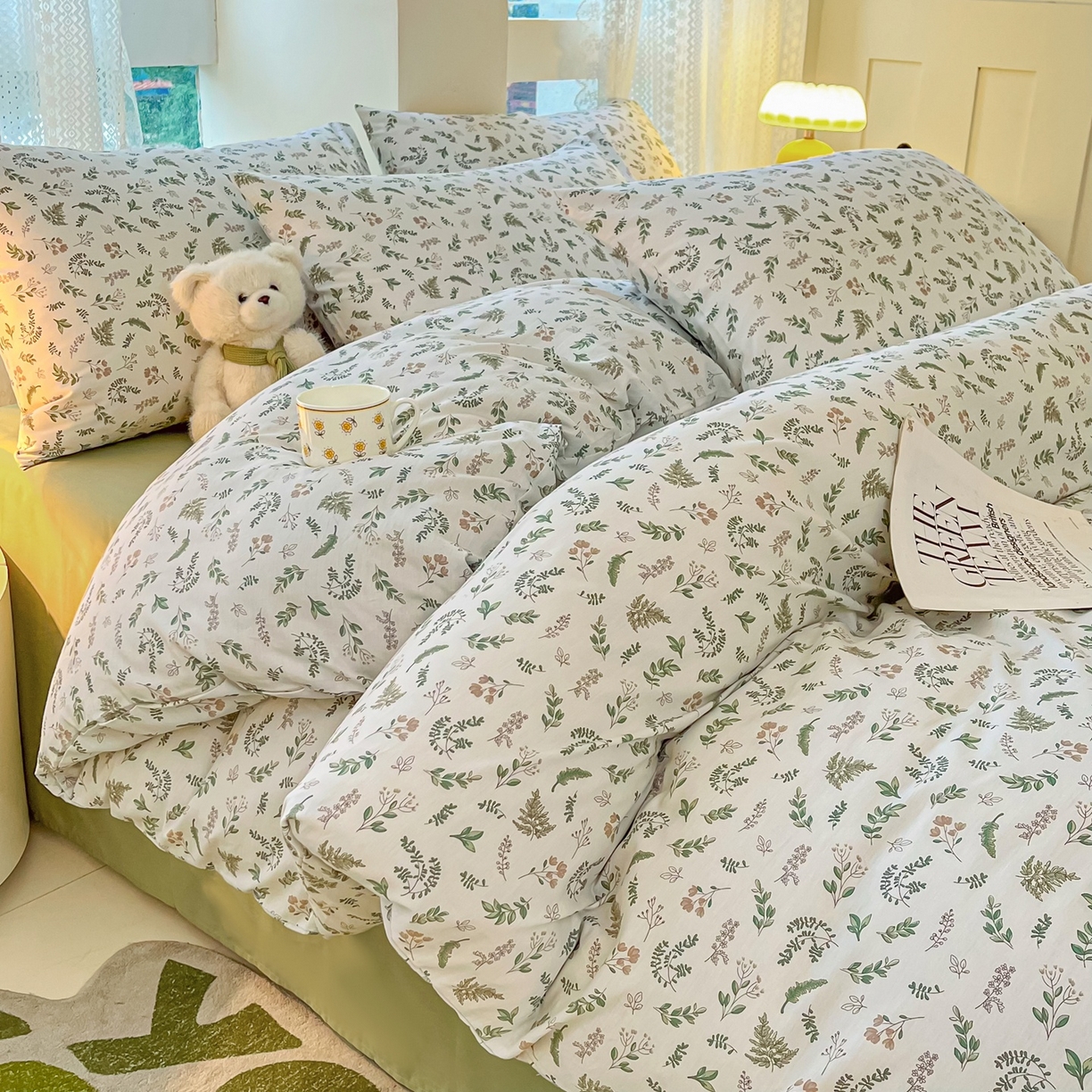 91家纺网 家纺一手货源 找家纺 柠馨 2026新款13372全棉纯棉印花四件套-薇丽 薇丽-复苏新