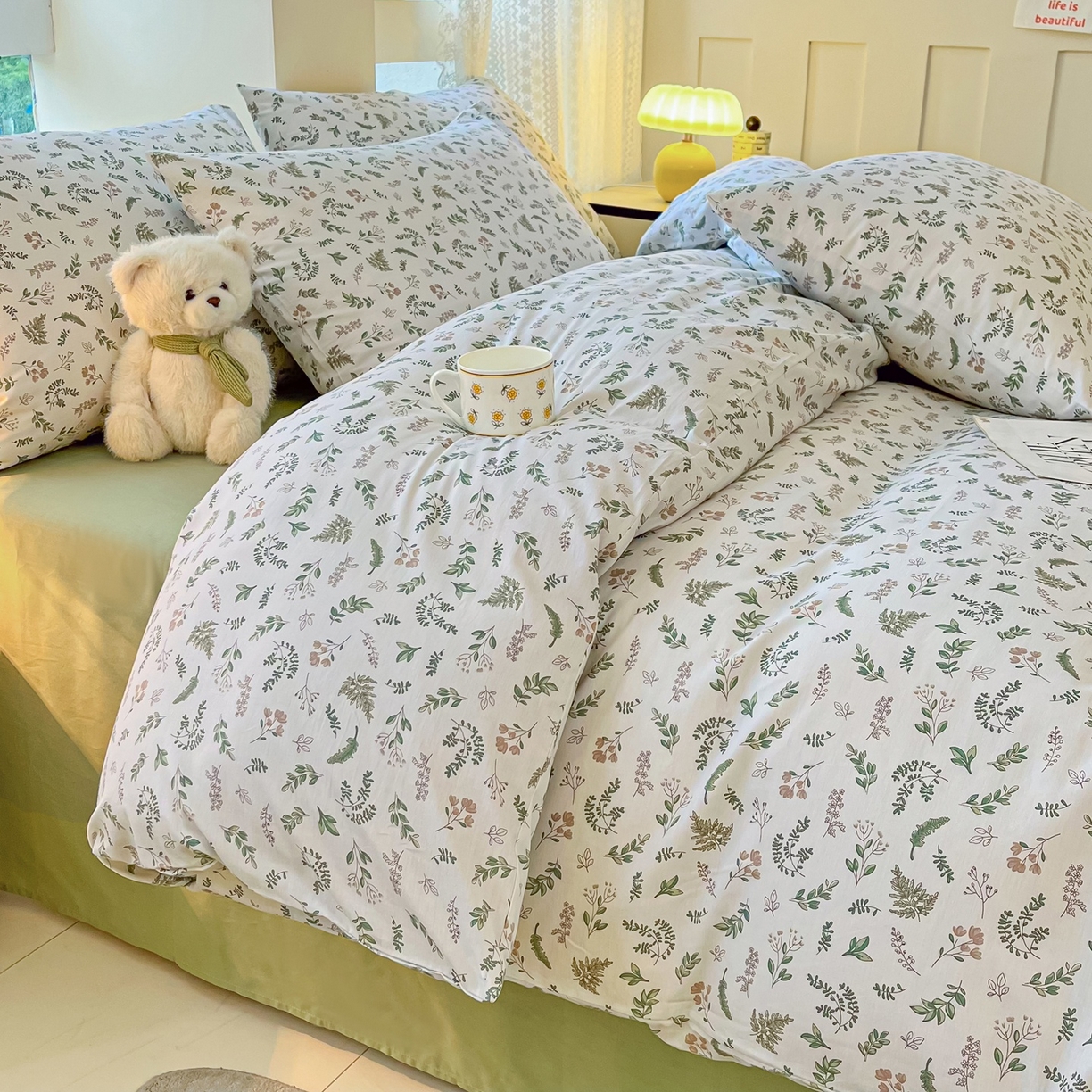 91家纺网 家纺一手货源 找家纺 柠馨 2026新款13372全棉纯棉印花四件套-薇丽 薇丽-复苏新