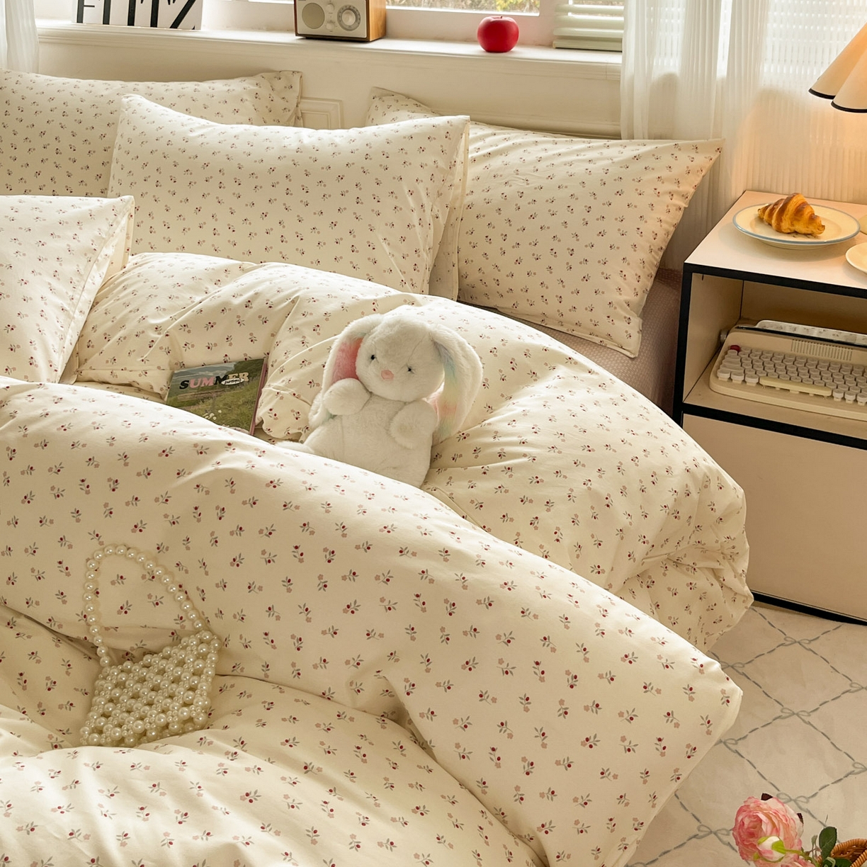 91家纺网 家纺一手货源 找家纺 柠馨 2026新款13372全棉纯棉印花四件套-薇丽 薇丽-静晓