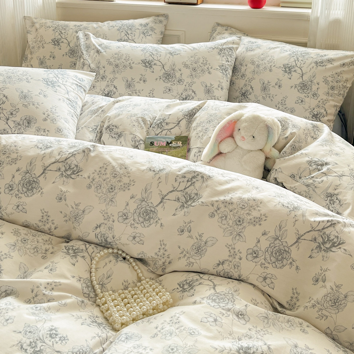 91家纺网 家纺一手货源 找家纺 柠馨 2026新款13372全棉纯棉印花四件套-薇丽 薇丽-流影