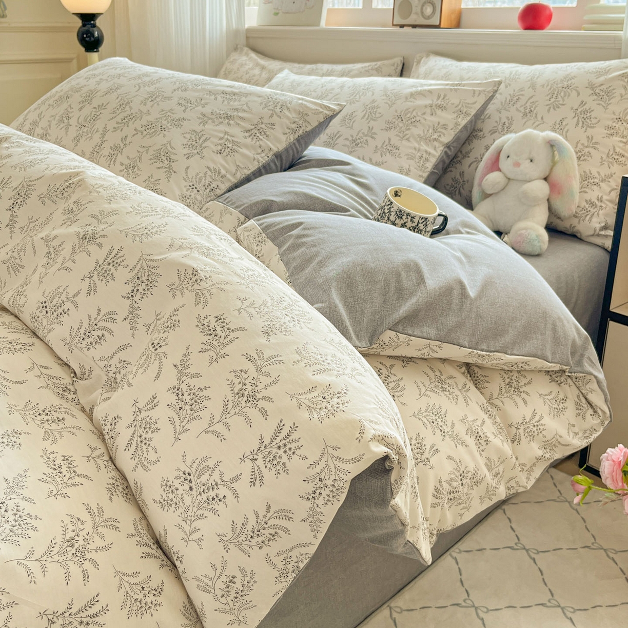 柠馨 2026新款13372全棉纯棉印花四件套-薇丽 薇丽-麦素