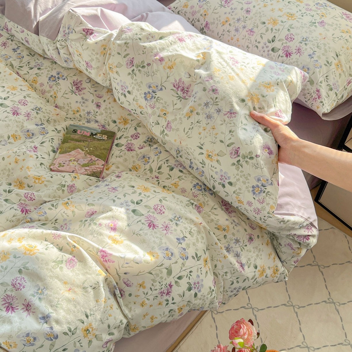 91家纺网 家纺一手货源 找家纺 柠馨 2026新款13372全棉纯棉印花四件套-薇丽 薇丽-霓裳