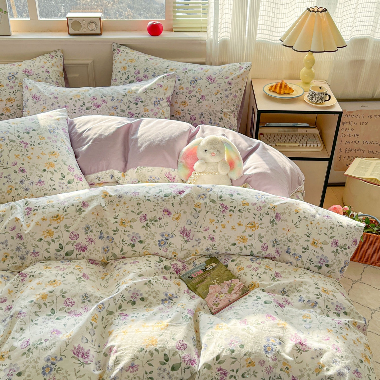 91家纺网 家纺一手货源 找家纺 柠馨 2026新款13372全棉纯棉印花四件套-薇丽 薇丽-霓裳