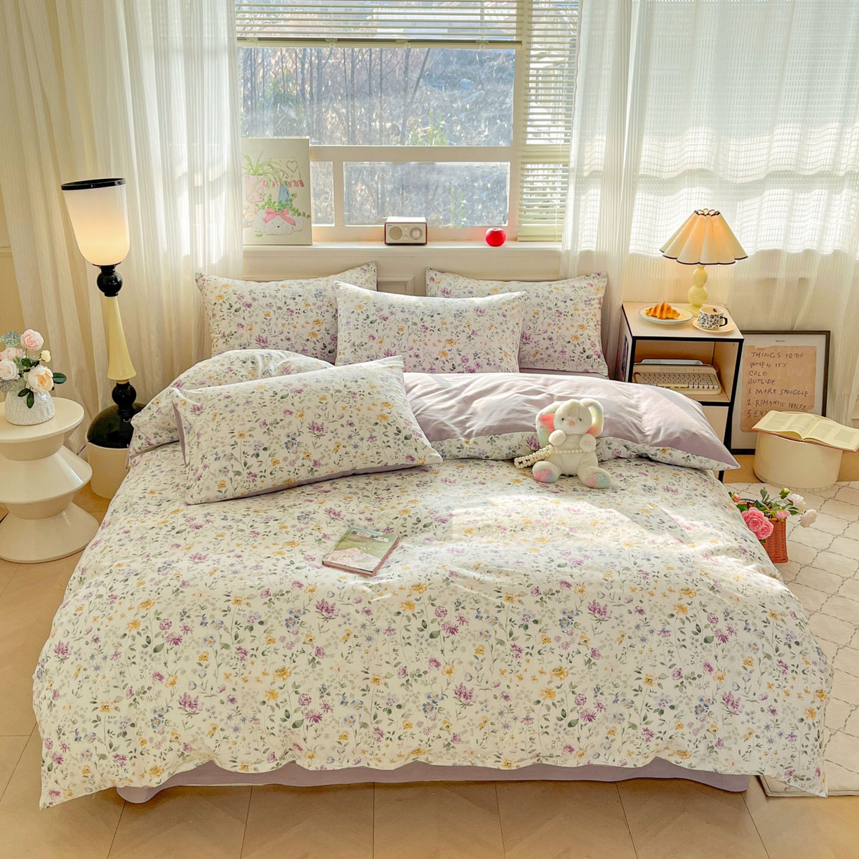 91家纺网 家纺一手货源 找家纺 柠馨 2026新款13372全棉纯棉印花四件套-薇丽 薇丽-霓裳