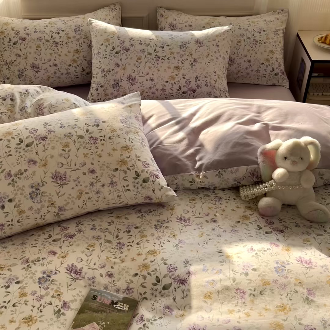 91家纺网 家纺一手货源 找家纺 柠馨 2026新款13372全棉纯棉印花四件套-薇丽 薇丽-霓裳