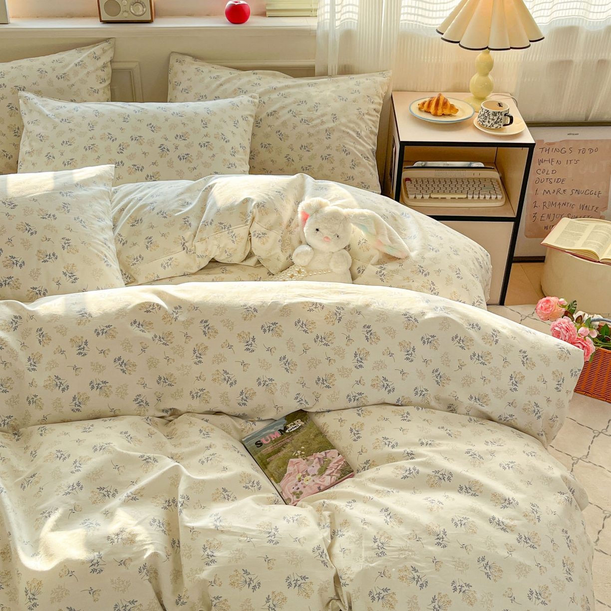 91家纺网 家纺一手货源 找家纺 柠馨 2026新款13372全棉纯棉印花四件套-薇丽 薇丽-秋月