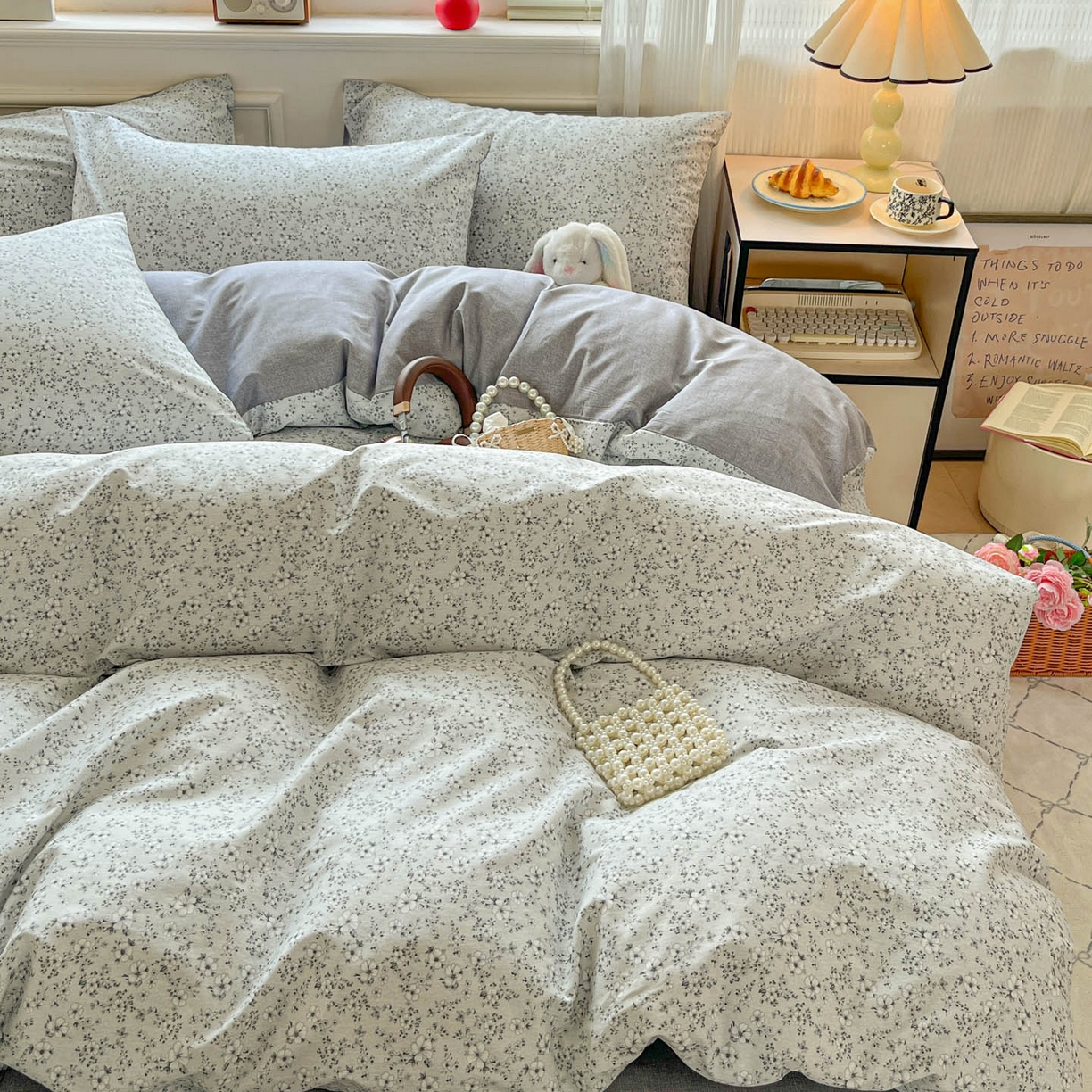 91家纺网 家纺一手货源 找家纺 柠馨 2026新款13372全棉纯棉印花四件套-薇丽 薇丽-山岚