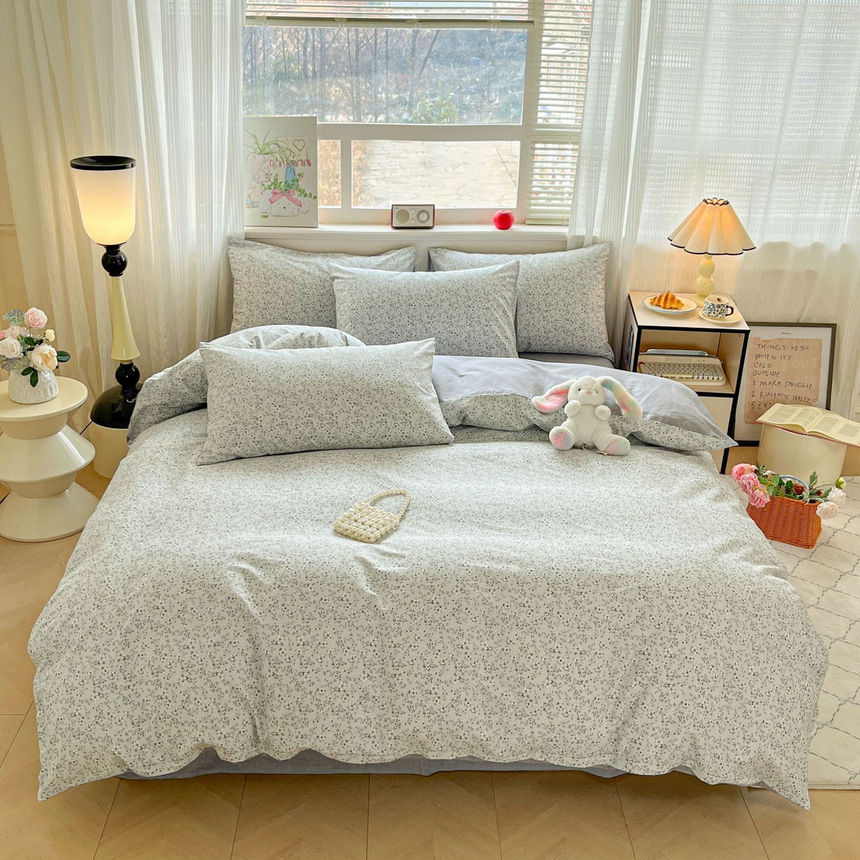 91家纺网 家纺一手货源 找家纺 柠馨 2026新款13372全棉纯棉印花四件套-薇丽 薇丽-山岚