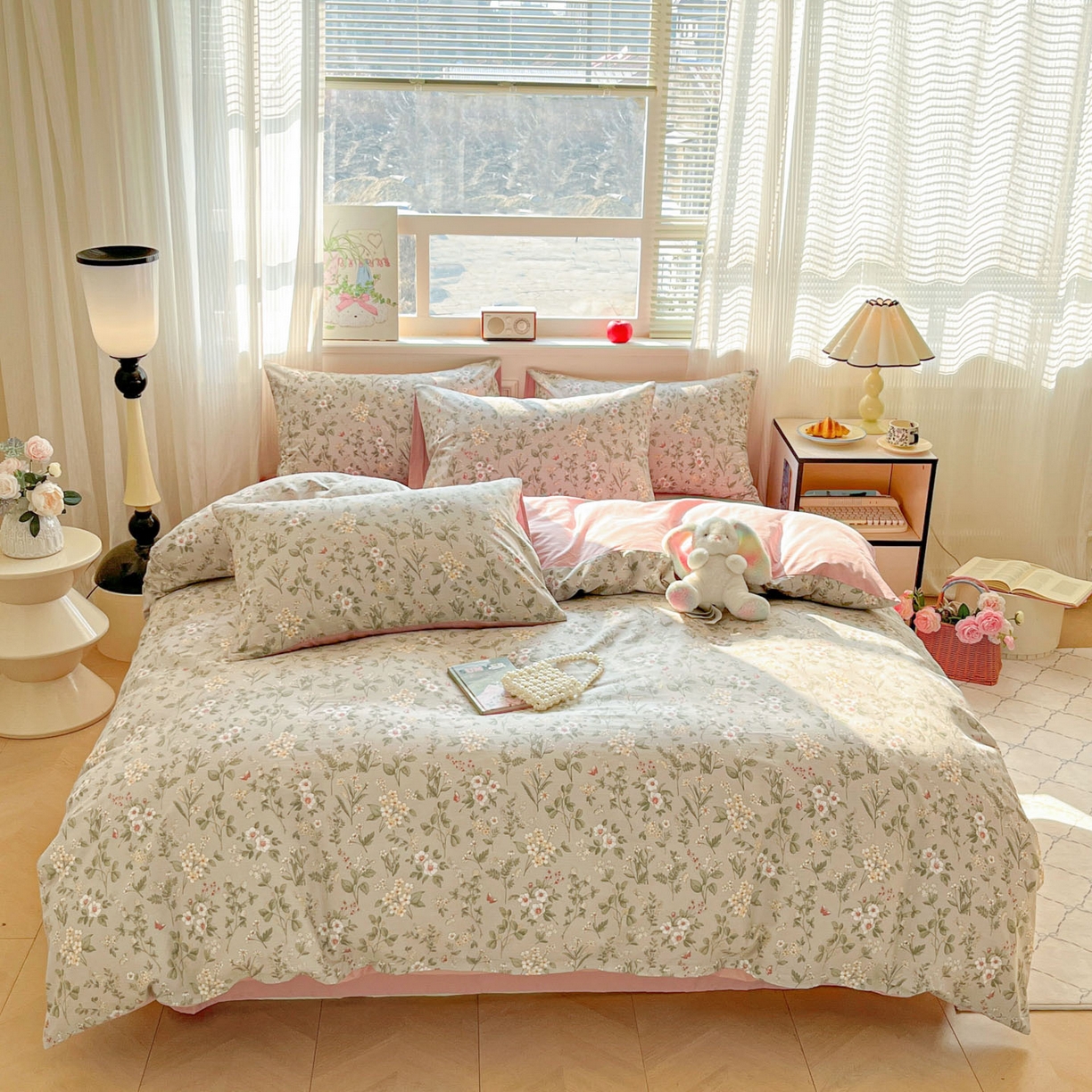 91家纺网 家纺一手货源 找家纺 柠馨 2026新款13372全棉纯棉印花四件套-薇丽 薇丽-娴雅