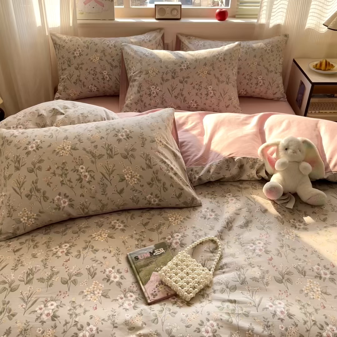 91家纺网 家纺一手货源 找家纺 柠馨 2026新款13372全棉纯棉印花四件套-薇丽 薇丽-娴雅
