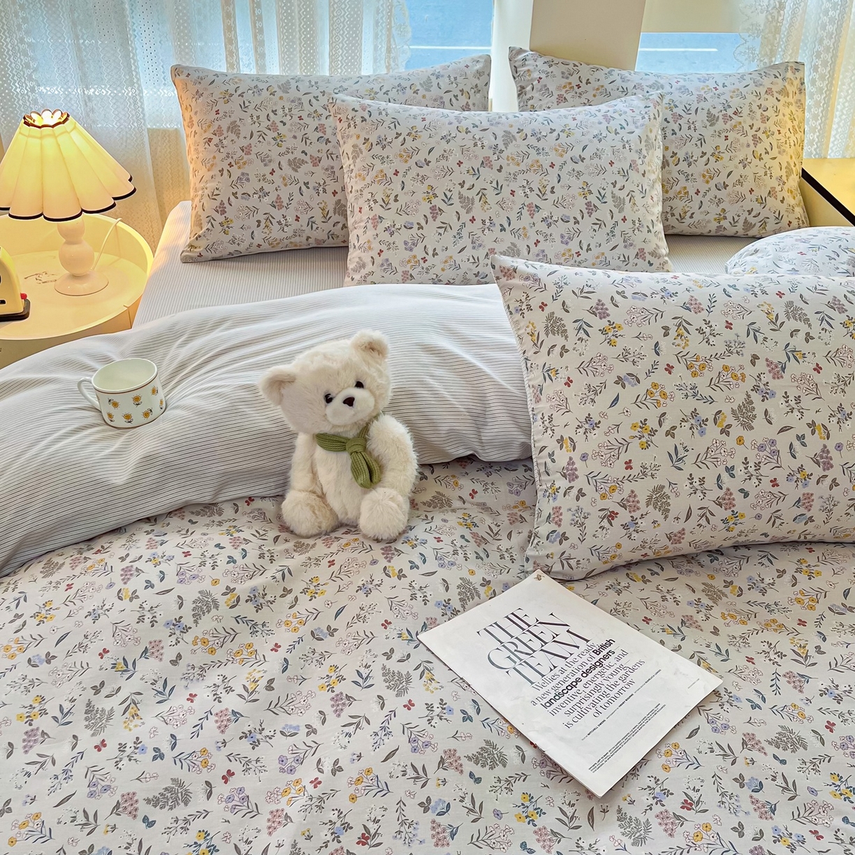 91家纺网 家纺一手货源 找家纺 柠馨 2026新款13372全棉纯棉印花四件套-薇丽 薇丽-雪霁新