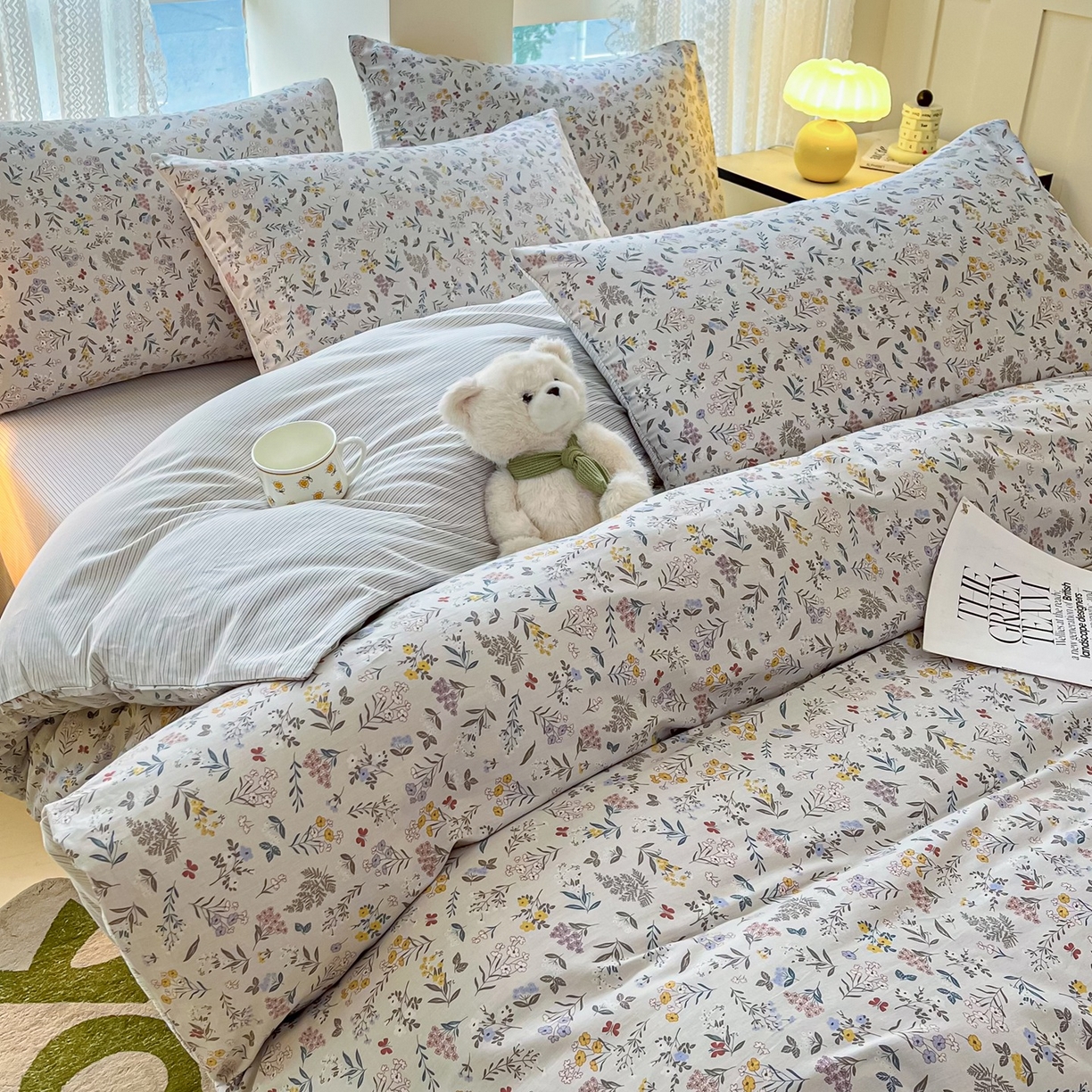 91家纺网 家纺一手货源 找家纺 柠馨 2026新款13372全棉纯棉印花四件套-薇丽 薇丽-雪霁新