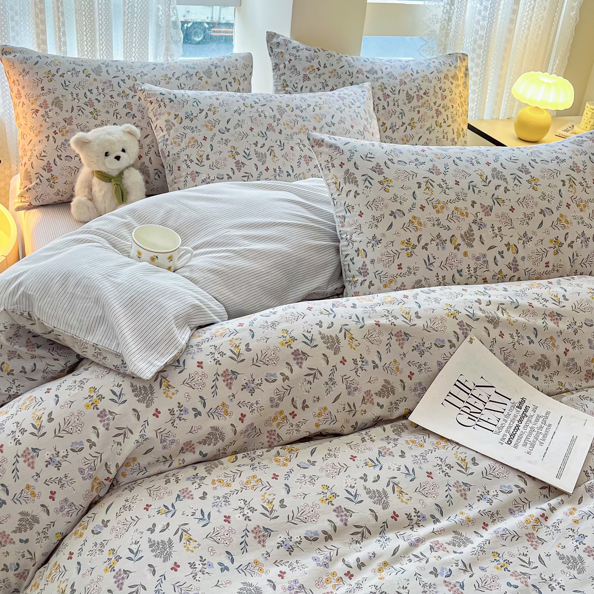 91家纺网 家纺一手货源 找家纺 柠馨 2026新款13372全棉纯棉印花四件套-薇丽 薇丽-雪霁新