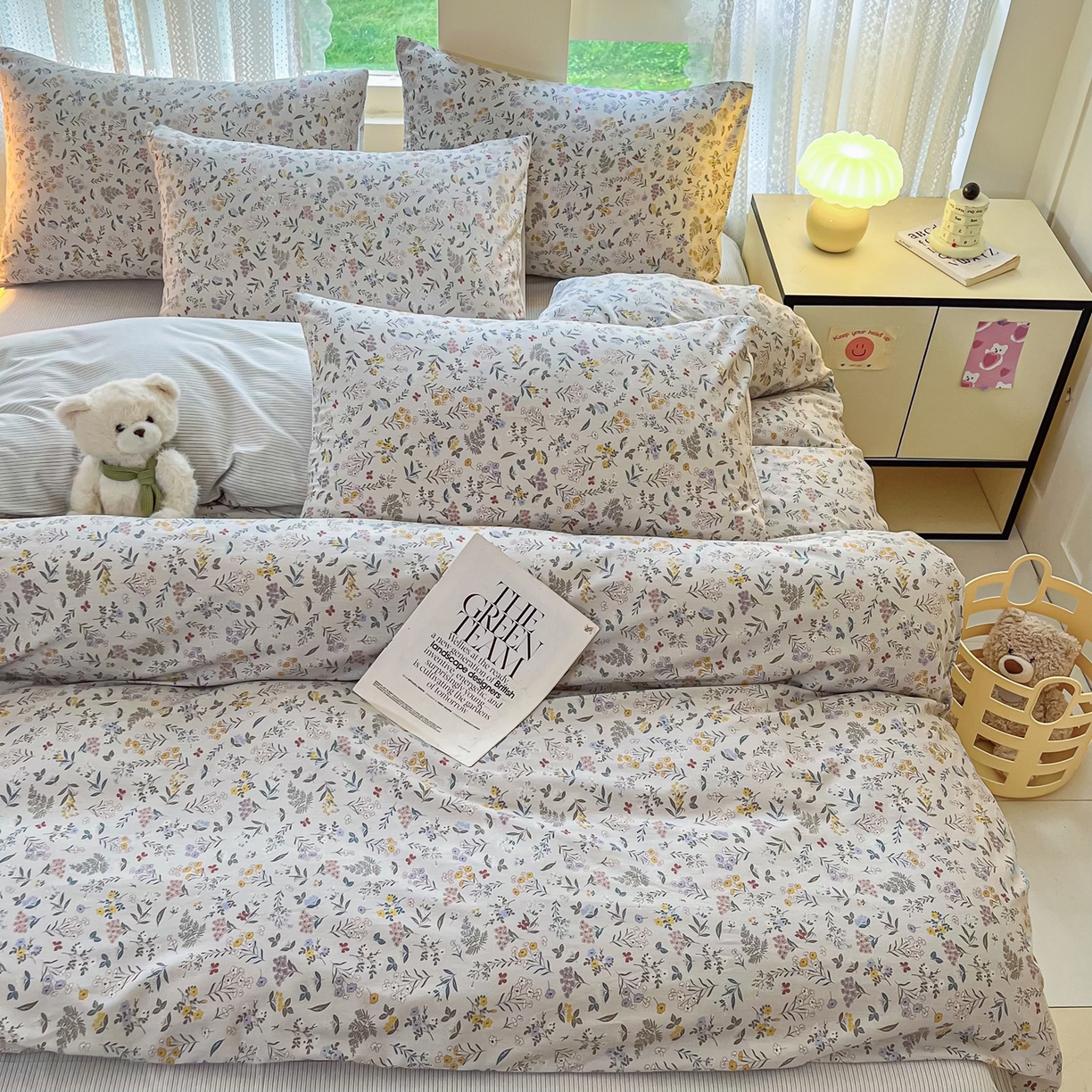 91家纺网 家纺一手货源 找家纺 柠馨 2026新款13372全棉纯棉印花四件套-薇丽 薇丽-雪霁新