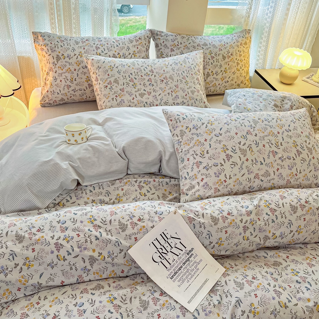 91家纺网 家纺一手货源 找家纺 柠馨 2026新款13372全棉纯棉印花四件套-薇丽 薇丽-雪霁新