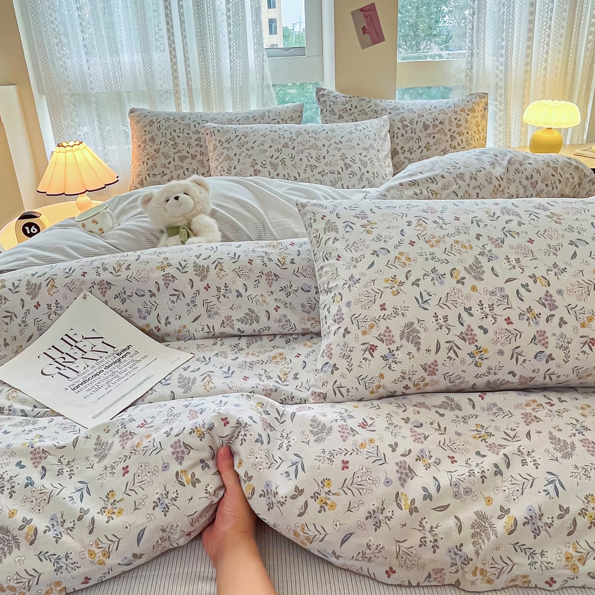 91家纺网 家纺一手货源 找家纺 柠馨 2026新款13372全棉纯棉印花四件套-薇丽 薇丽-雪霁新