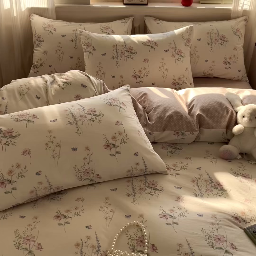 91家纺网 家纺一手货源 找家纺 柠馨 2026新款13372全棉纯棉印花四件套-薇丽 薇丽-妖娆