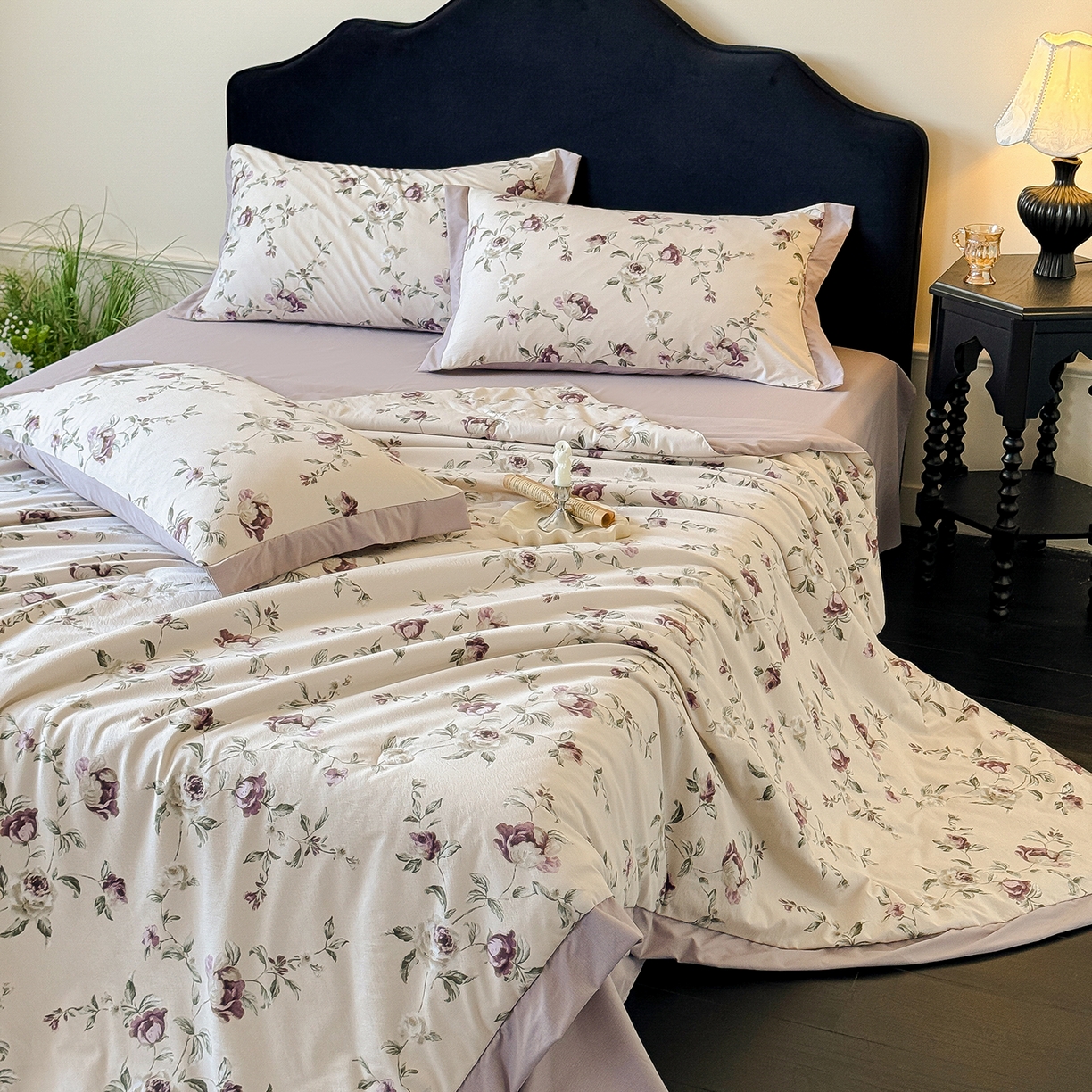 91家纺网 家纺一手货源 找家纺 迷尚家居 2026新款冰丝柔夏被四件套 安妮