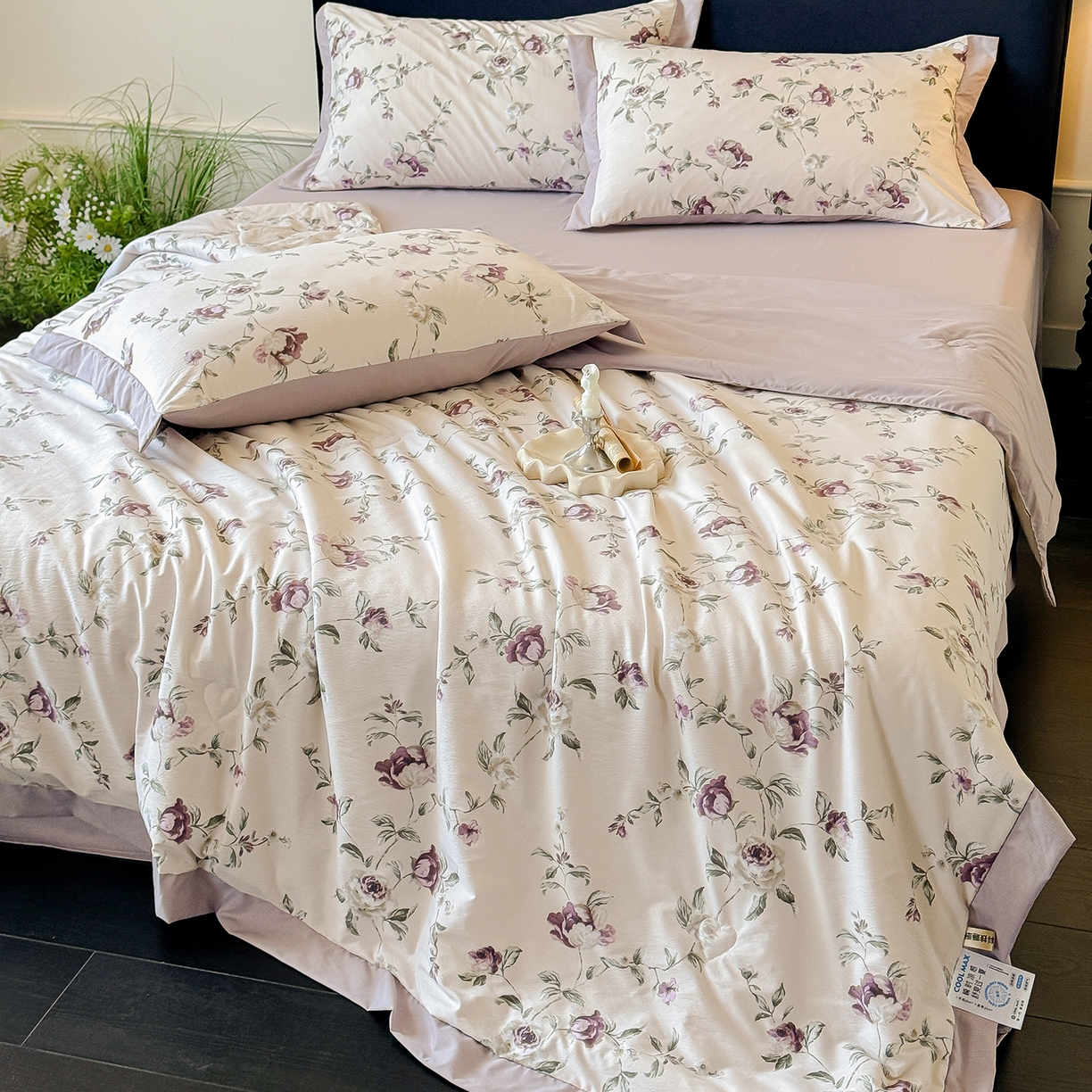 91家纺网 家纺一手货源 找家纺 迷尚家居 2026新款冰丝柔夏被四件套 安妮