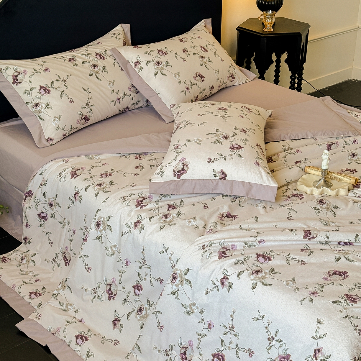 91家纺网 家纺一手货源 找家纺 迷尚家居 2026新款冰丝柔夏被四件套 安妮