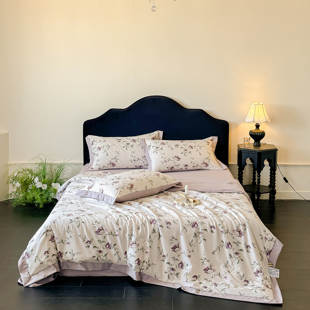 91家纺网 家纺一手货源 找家纺 迷尚家居 2026新款冰丝柔夏被四件套 安妮