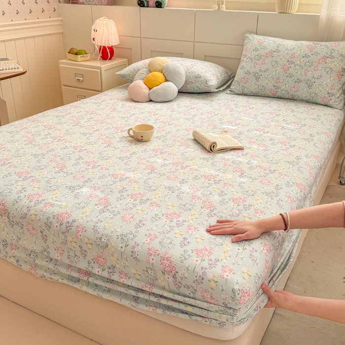 91家纺网 家纺一手货源 找家纺 （总）朵朵家纺 2026新款A类超柔木棉印花单床笠单品学生宿舍床垫保护套床笠（床垫保护套可定制尺寸 ）