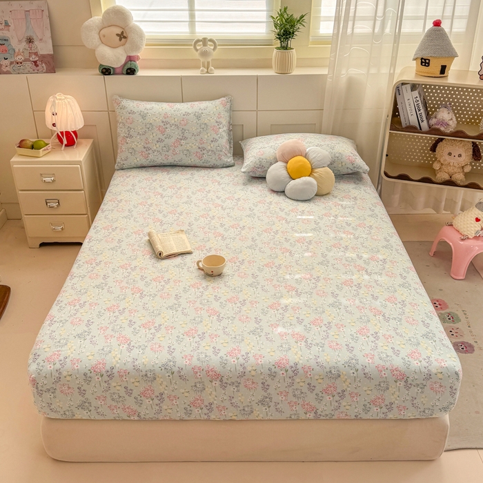 91家纺网 家纺一手货源 找家纺 （总）朵朵家纺 2026新款A类超柔木棉印花单床笠单品学生宿舍床垫保护套床笠（床垫保护套可定制尺寸 ）