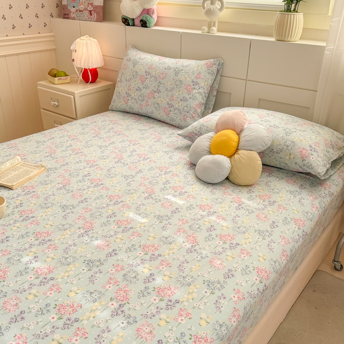 91家纺网 家纺一手货源 找家纺 （总）朵朵家纺 2026新款A类超柔木棉印花单床笠单品学生宿舍床垫保护套床笠（床垫保护套可定制尺寸 ）