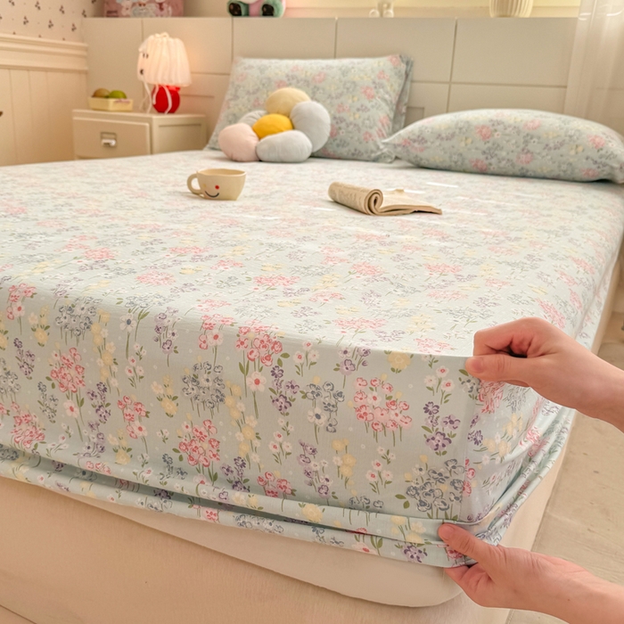 91家纺网 家纺一手货源 找家纺 （总）朵朵家纺 2026新款A类超柔木棉印花单床笠单品学生宿舍床垫保护套床笠（床垫保护套可定制尺寸 ）