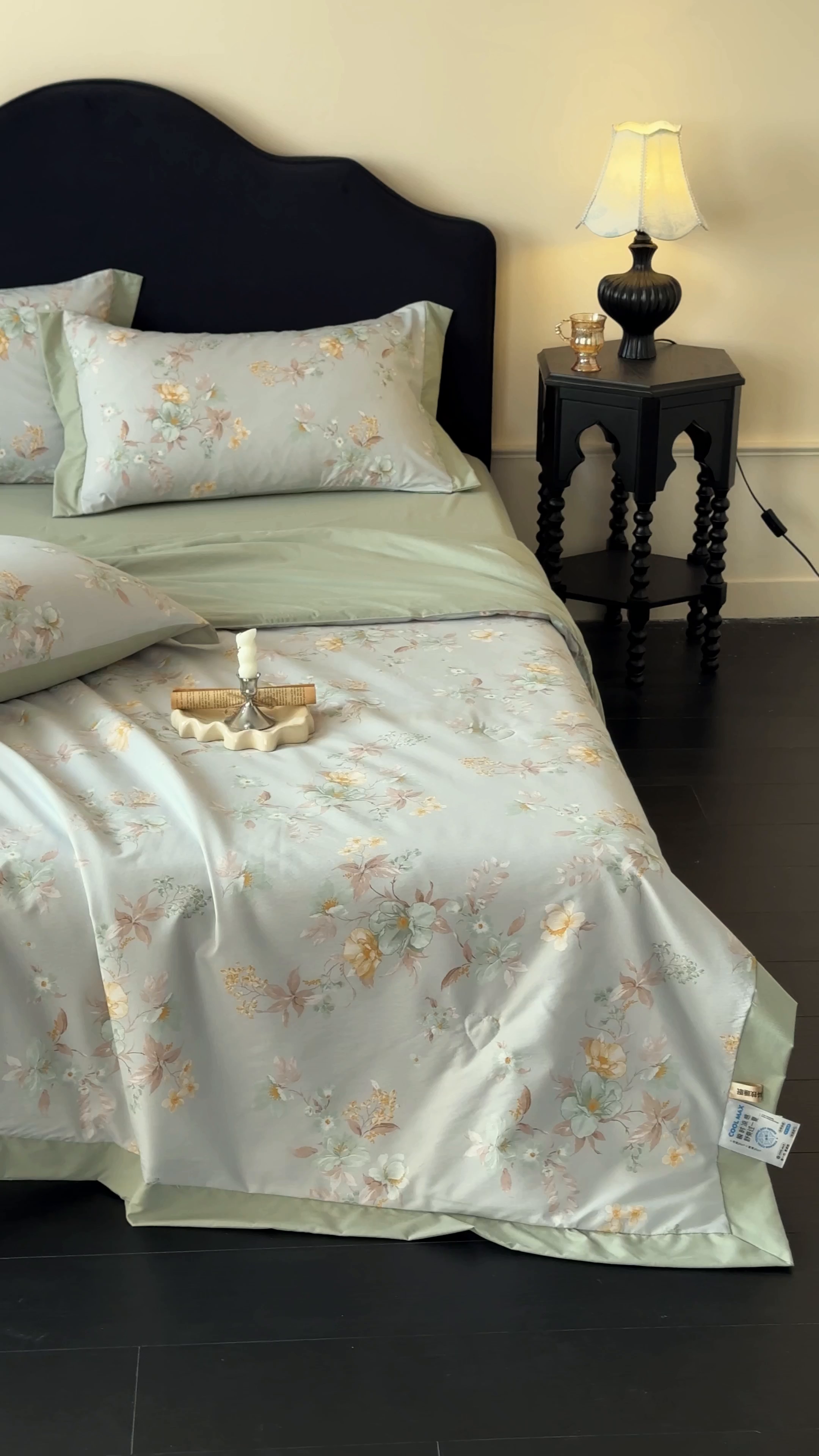 91家纺网 家纺一手货源 找家纺 迷尚家居 2026新款冰丝柔夏被四件套 丹青