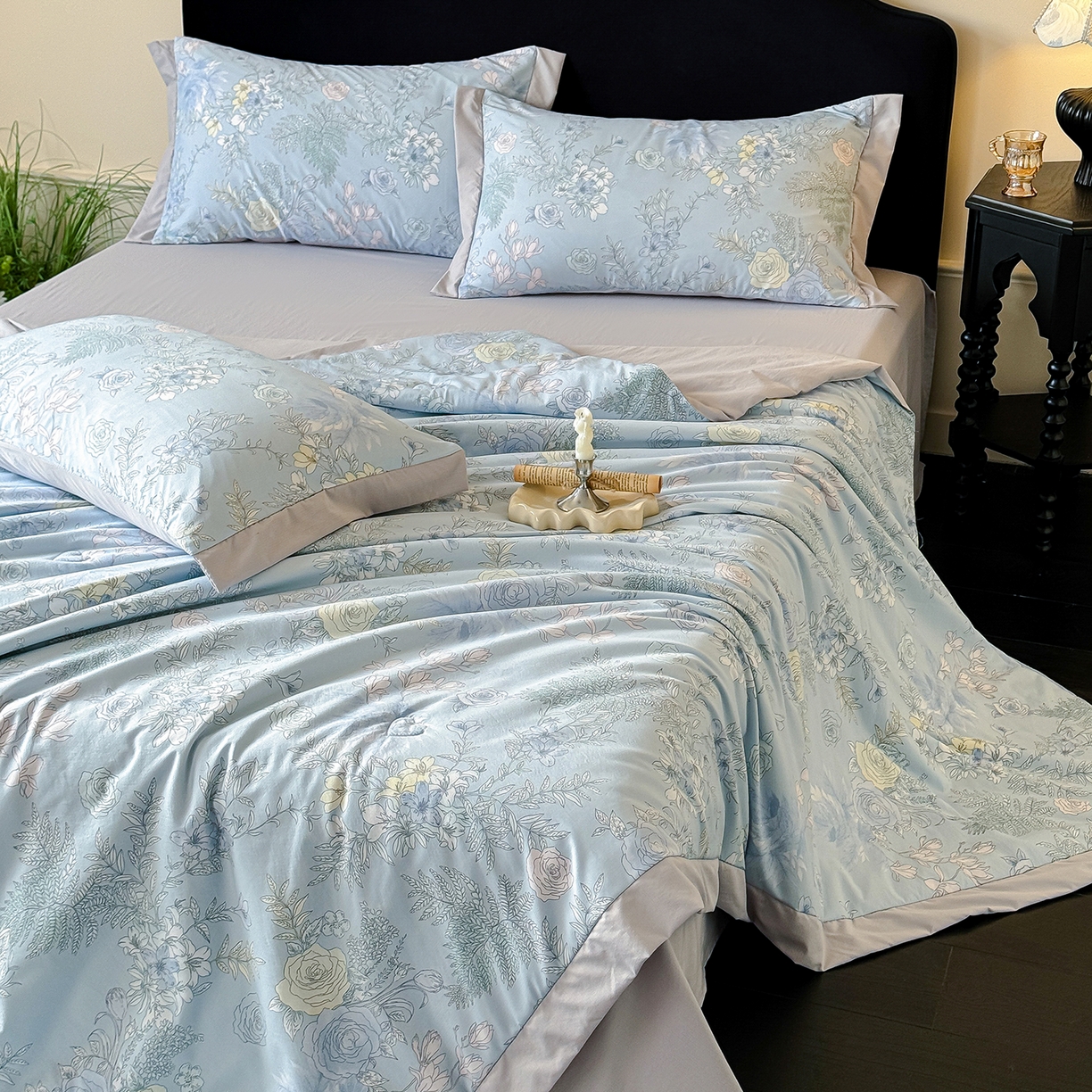 91家纺网 家纺一手货源 找家纺 迷尚家居 2026新款冰丝柔夏被四件套 等风来