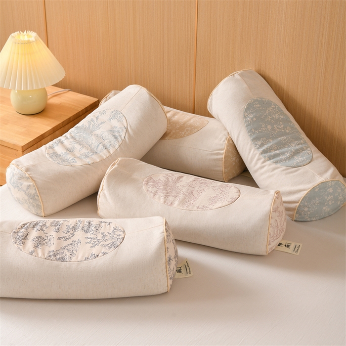 91家纺网 家纺一手货源 找家纺 仁宇枕业 2026新款新品棉麻古朴元宝系列荞麦枕头枕芯 组合图