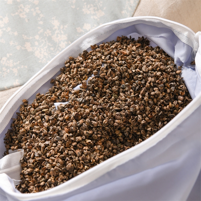 91家纺网 家纺一手货源 找家纺 仁宇枕业 2026新款新品棉麻古朴元宝系列荞麦枕头枕芯 棉麻款元宝系列荞麦枕-春意蓝色