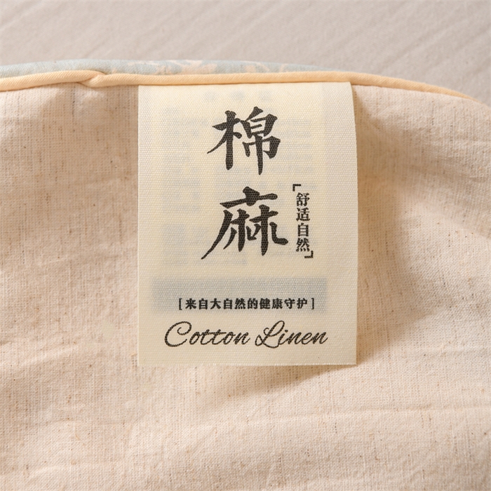 91家纺网 家纺一手货源 找家纺 仁宇枕业 2026新款新品棉麻古朴元宝系列荞麦枕头枕芯 棉麻款元宝系列荞麦枕-春意蓝色