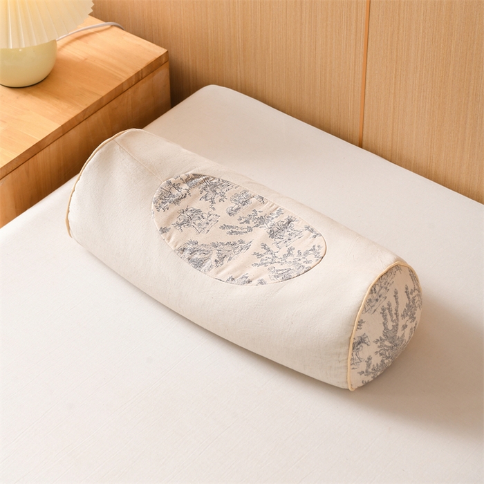 仁宇枕业 2026新款新品棉麻古朴元宝系列荞麦枕头枕芯 棉麻款元宝系列荞麦枕-青花瓷黑