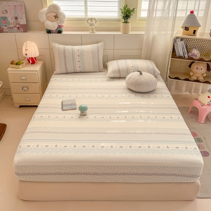 91家纺网 家纺一手货源 找家纺 朵朵家纺 2026新款A类超柔木棉印花单床笠单品学生宿舍床垫保护套床笠（床垫保护套可定制尺寸 ） 安琪拉