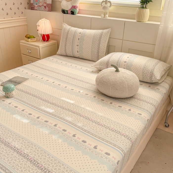 91家纺网 家纺一手货源 找家纺 朵朵家纺 2026新款A类超柔木棉印花单床笠单品学生宿舍床垫保护套床笠（床垫保护套可定制尺寸 ） 安琪拉