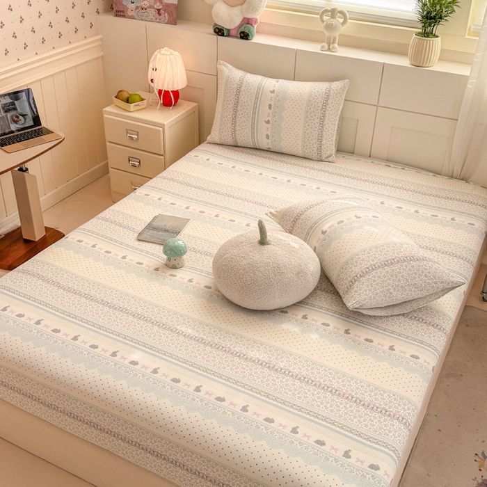 91家纺网 家纺一手货源 找家纺 朵朵家纺 2026新款A类超柔木棉印花单床笠单品学生宿舍床垫保护套床笠（床垫保护套可定制尺寸 ） 安琪拉