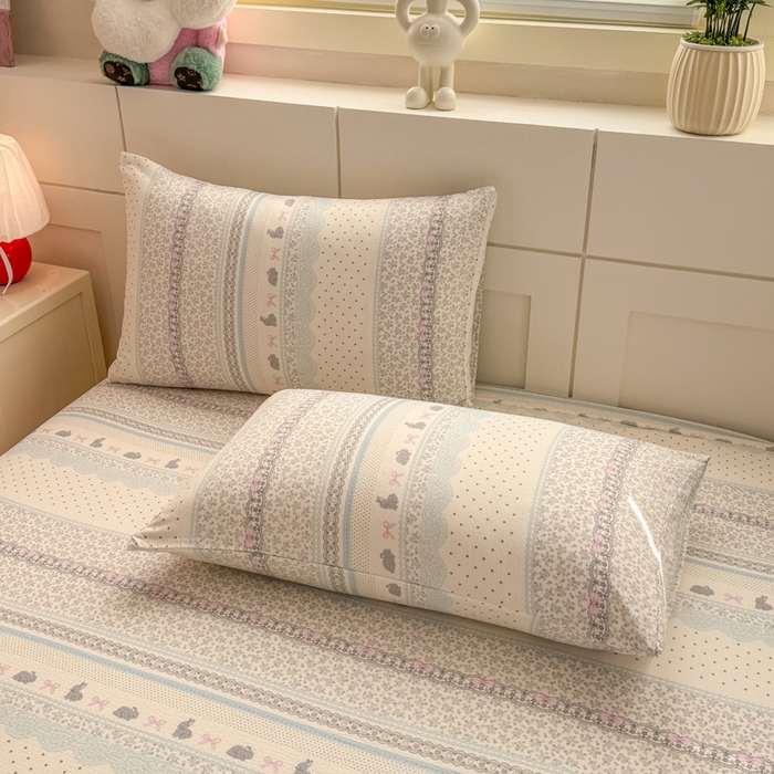 91家纺网 家纺一手货源 找家纺 朵朵家纺 2026新款A类超柔木棉印花单床笠单品学生宿舍床垫保护套床笠（床垫保护套可定制尺寸 ） 安琪拉