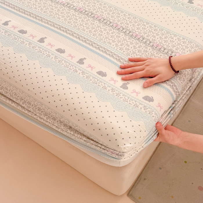 91家纺网 家纺一手货源 找家纺 朵朵家纺 2026新款A类超柔木棉印花单床笠单品学生宿舍床垫保护套床笠（床垫保护套可定制尺寸 ） 安琪拉