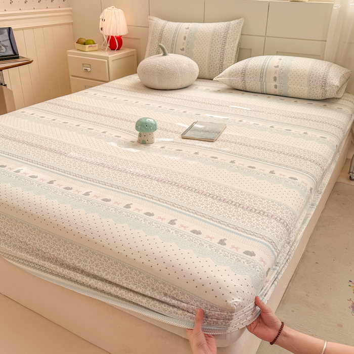 91家纺网 家纺一手货源 找家纺 朵朵家纺 2026新款A类超柔木棉印花单床笠单品学生宿舍床垫保护套床笠（床垫保护套可定制尺寸 ） 安琪拉