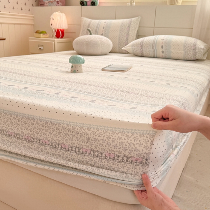 91家纺网 家纺一手货源 找家纺 朵朵家纺 2026新款A类超柔木棉印花单床笠单品学生宿舍床垫保护套床笠（床垫保护套可定制尺寸 ） 安琪拉