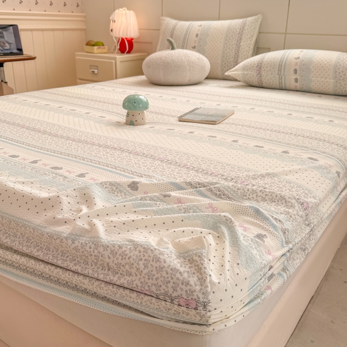 91家纺网 家纺一手货源 找家纺 朵朵家纺 2026新款A类超柔木棉印花单床笠单品学生宿舍床垫保护套床笠（床垫保护套可定制尺寸 ） 安琪拉