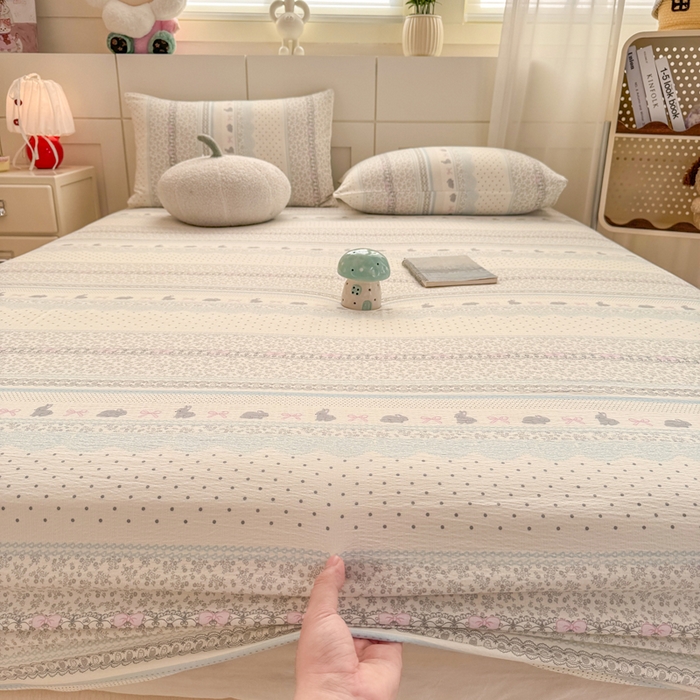 91家纺网 家纺一手货源 找家纺 朵朵家纺 2026新款A类超柔木棉印花单床笠单品学生宿舍床垫保护套床笠（床垫保护套可定制尺寸 ） 安琪拉