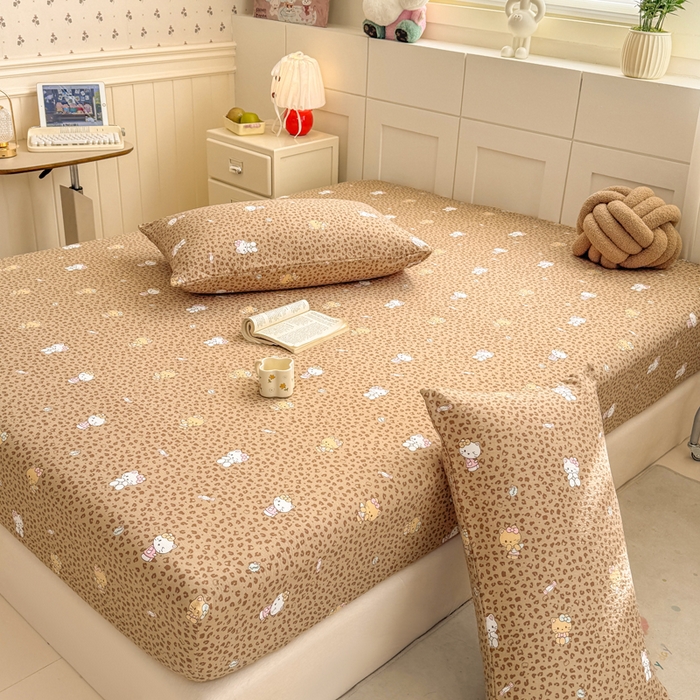 91家纺网 家纺一手货源 找家纺 朵朵家纺 2026新款A类超柔木棉印花单床笠单品学生宿舍床垫保护套床笠（床垫保护套可定制尺寸 ） 豹纹KT