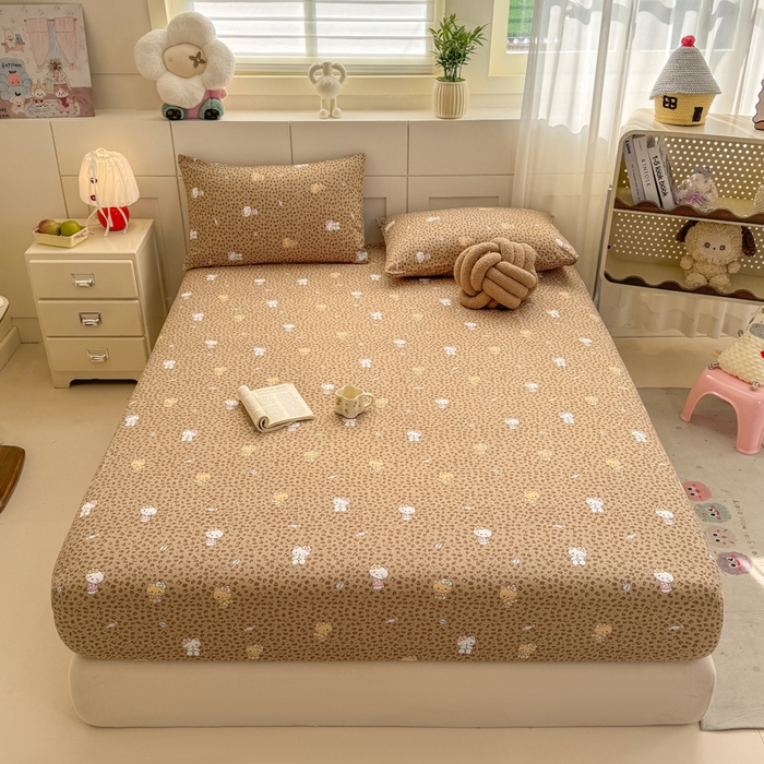 91家纺网 家纺一手货源 找家纺 朵朵家纺 2026新款A类超柔木棉印花单床笠单品学生宿舍床垫保护套床笠（床垫保护套可定制尺寸 ） 豹纹KT